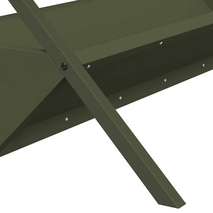 Fodertrog för boskap Olivgrön 111 x 76 x 38 cm Kallvalsat Stål