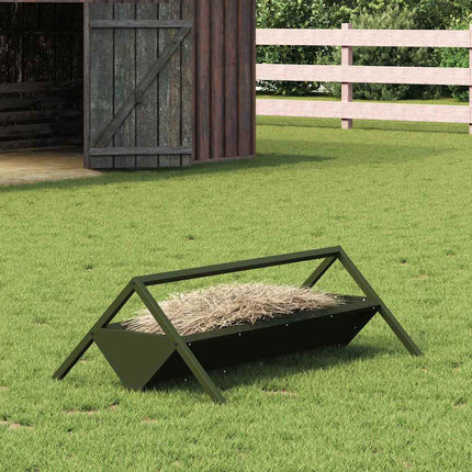Fodertrog för boskap Olivgrön 111 x 76 x 38 cm Kallvalsat Stål