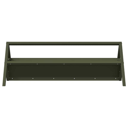 Fodertrog för boskap Olivgrön 111 x 76 x 38 cm Kallvalsat Stål