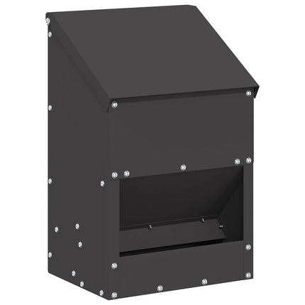 Hönsfodertråg Svart 21 x 16 x 33 cm Kallvalsat Stål