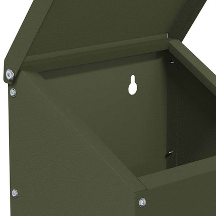 Hönsfodertråg Olivgrön 21 x 16 x 33 cm Kallvalsat Stål