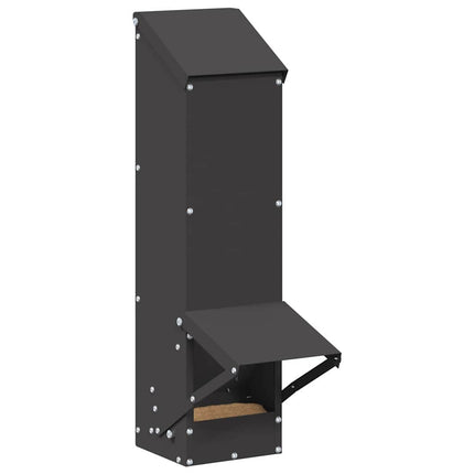 Hönsfodertråg Svart 13 x 12 x 51 cm Kallvalsat Stål