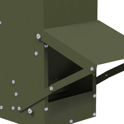 Hönsfodertråg Olivgrön 13 x 12 x 51 cm Kallvalsat Stål