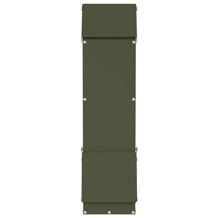 Hönsfodertråg Olivgrön 13 x 12 x 51 cm Kallvalsat Stål