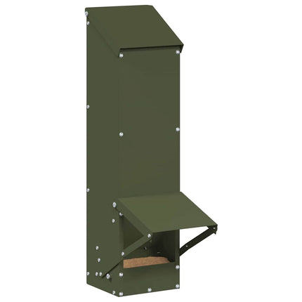 Hönsfodertråg Olivgrön 13 x 12 x 51 cm Kallvalsat Stål