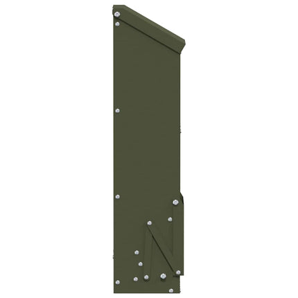 Hönsfodertråg Olivgrön 13 x 12 x 51 cm Kallvalsat Stål