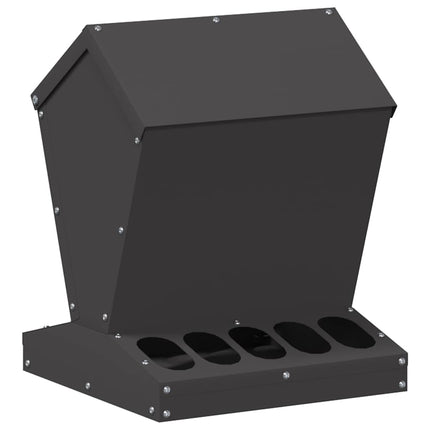 Hönsfodertråg Svart 30 x 30 x 39 cm Kallvalsat Stål