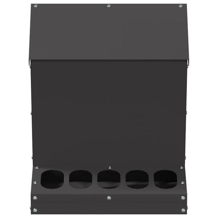 Hönsfodertråg Svart 30 x 30 x 39 cm Kallvalsat Stål