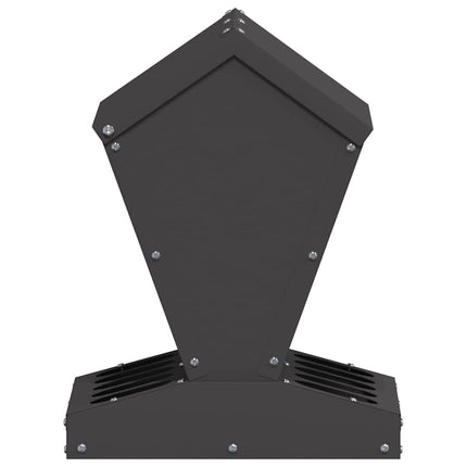 Hönsfodertråg Svart 30 x 30 x 39 cm Kallvalsat Stål