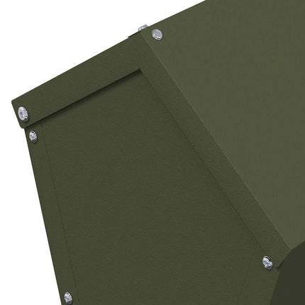 Hönsfodertråg Olivgrön 30 x 30 x 39 cm Kallvalsat Stål