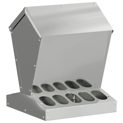 Hönsfodertråg Silver 30 x 30 x 39 cm Galvaniserat Stål
