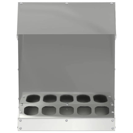Hönsfodertråg Silver 30 x 30 x 39 cm Galvaniserat Stål