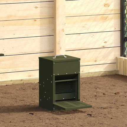 Kyckling Trampmatare Olivgrön 25 x 42 x 40 cm Kallvalsat Stål