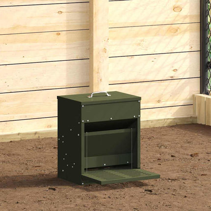 Kyckling Trampmatare Olivgrön 33 x 42 x 40 cm Kallvalsat Stål
