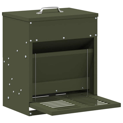 Kyckling Trampmatare Olivgrön 33 x 42 x 40 cm Kallvalsat Stål
