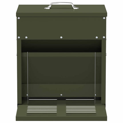 Kyckling Trampmatare Olivgrön 33 x 42 x 40 cm Kallvalsat Stål