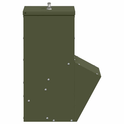 Hönsfodertråg Olivgrön 20 x 25 x 35 cm Kallvalsat Stål