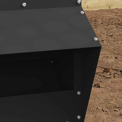 Hönsfodertråg Svart 20 x 25 x 35 cm Kallvalsat Stål