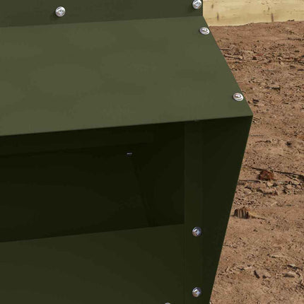 Hönsfodertråg Olivgrön 20 x 25 x 35 cm Kallvalsat Stål