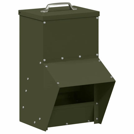 Hönsfodertråg Olivgrön 20 x 25 x 35 cm Kallvalsat Stål