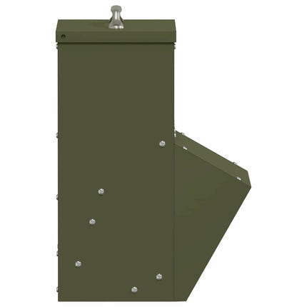 Hönsfodertråg Olivgrön 20 x 25 x 35 cm Kallvalsat Stål