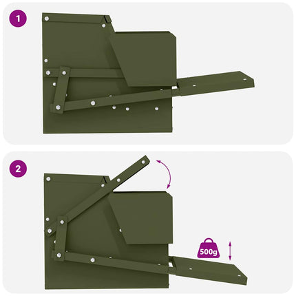 Kyckling Trampmatare Olivgrön 50 x 40 x 29 cm Kallvalsat Stål