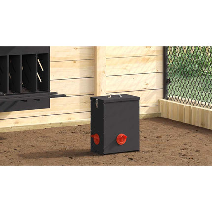 Hönsfodertråg 2 Svart 32,5 x 20,5 x 43 cm 25 kg Kallvalsat Stål
