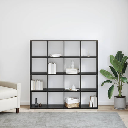 Bokskåp Svart Ek 137,5 x 29 x 137,5 cm Konstruerat trä
