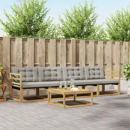 Utomhussoffset 5 pcs Vit och ljusgrå 79 x 79 x 37 cm