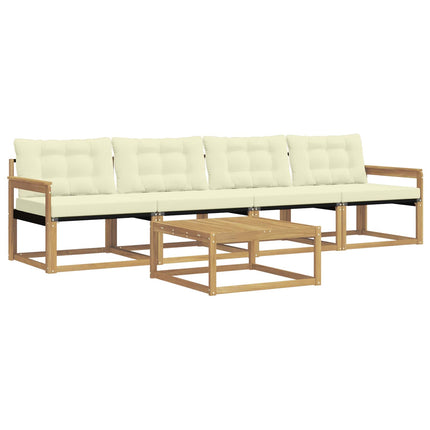 Utomhussoffset 5 pcs Vit och grädde 79 x 79 x 37 cm