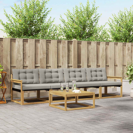 Utomhussoffset 5 pcs Vit och ljusgrå 79 x 79 x 37 cm