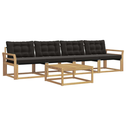 Utomhussoffset 5 pcs Vit och svart 79 x 79 x 37 cm