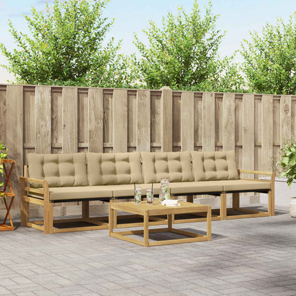 Utomhussoffset 5 pcs Vit och Beige 79 x 79 x 37 cm
