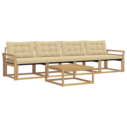 Utomhussoffset 5 pcs Vit och Beige 79 x 79 x 37 cm