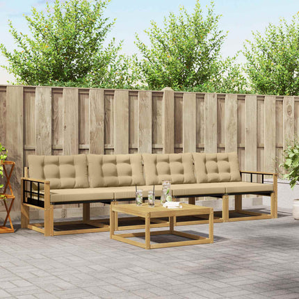 Utomhussoffset 5 pcs Vit och Beige 79 x 79 x 37 cm