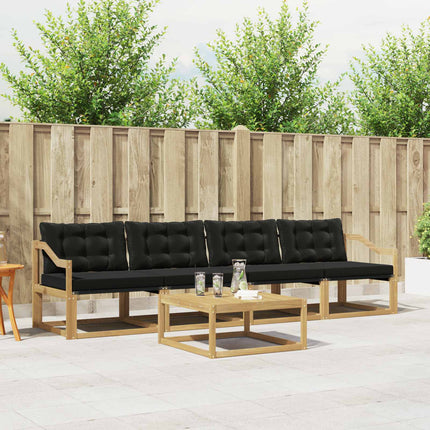 Utomhussoffset 5 pcs Vit och svart 79 x 79 x 37 cm