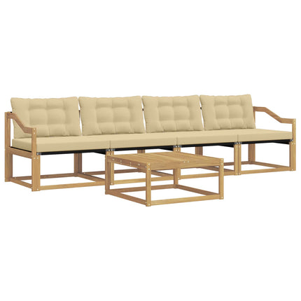 Utomhussoffset 5 st Vit och Beige
