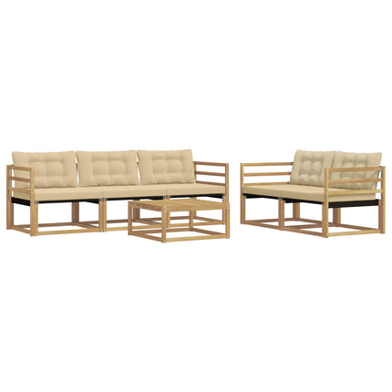 Utomhussoffset 6 pcs Vit och Beige 79 x 79 x 37 cm