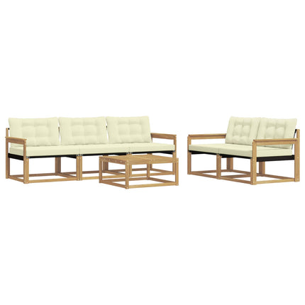 Utomhussoffset 6 pcs Vit och grädde 79 x 79 x 37 cm