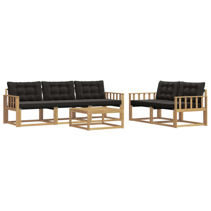 Utomhussoffset 6 pcs Vit och svart 79 x 79 x 37 cm