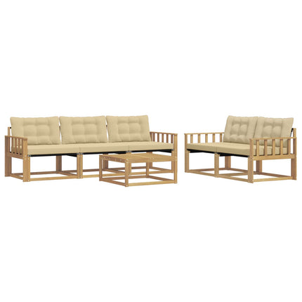 Utomhussoffset 6 pcs Vit och Beige 79 x 79 x 37 cm