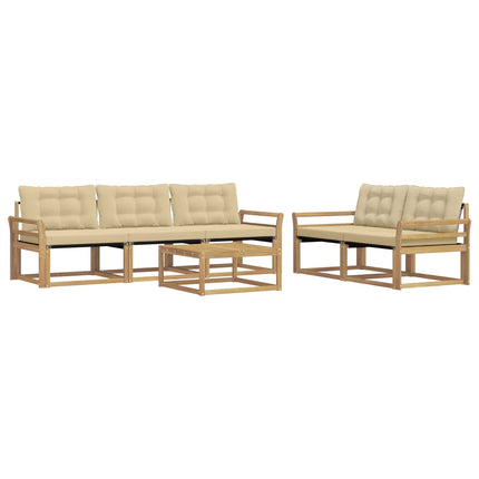 Utomhussoffset 6 st Vit och Beige