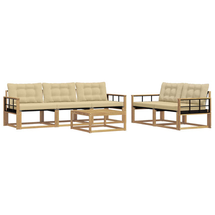 Utomhussoffset 6 pcs Vit och Beige 79 x 79 x 37 cm