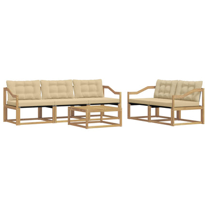 Utomhussoffset 6 st Vit och Beige