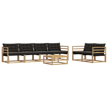 Utomhussoffset 7 pcs Vit och svart 79 x 79 x 37 cm