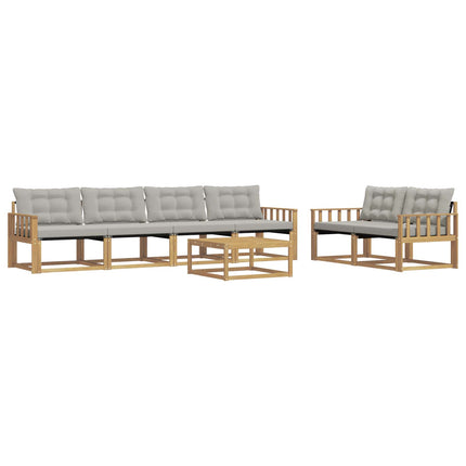 Utomhussoffset 7 pcs Vit och ljusgrå 79 x 79 x 37 cm