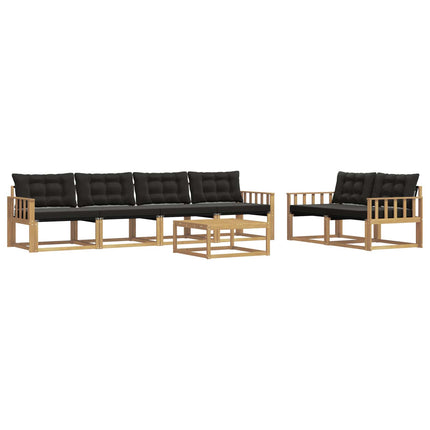 Utomhussoffset 7 pcs Vit och svart 79 x 79 x 37 cm