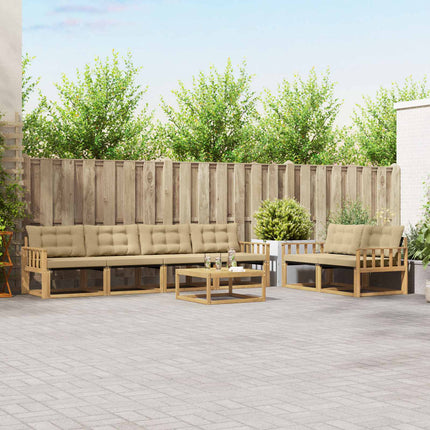 Utomhussoffset 7 pcs Vit och Beige 79 x 79 x 37 cm