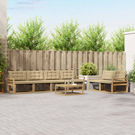 Utomhussoffset 7 pcs Vit och Beige