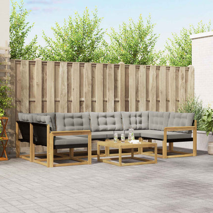 Utomhussoffset 7 pcs Vit och ljusgrå 79 x 79 x 37 cm